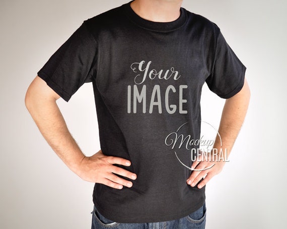 Blank Man S Black T Shirt Apparel Mockup Fashion Design Etsy