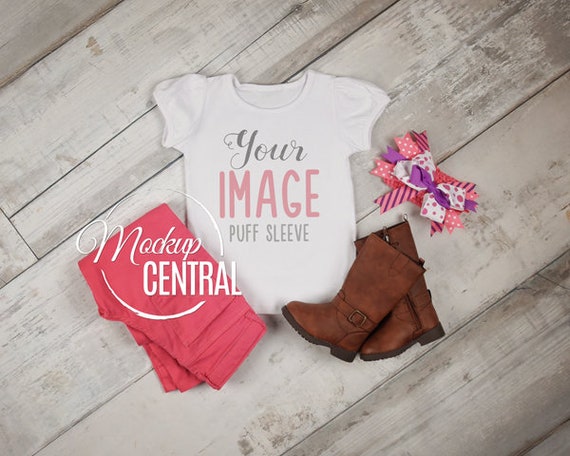 Blank Girl S White T Shirt Mockup Children S Plain Etsy