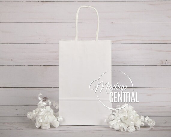 Download Blank White Birthday Wedding Party Gift Bag Mockup Design ...