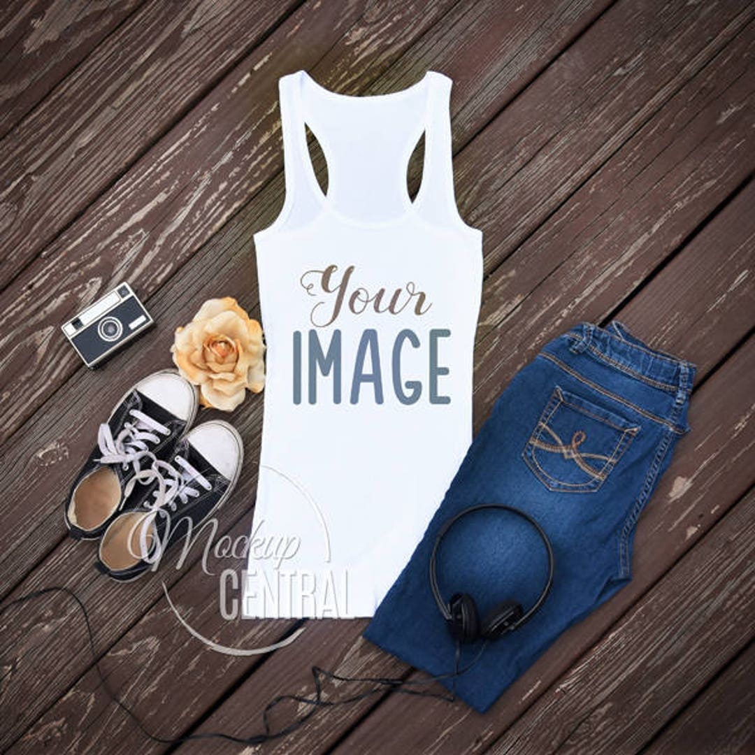 Blank White Tank Top Apparel Mockup Fashion Design Styled Etsy