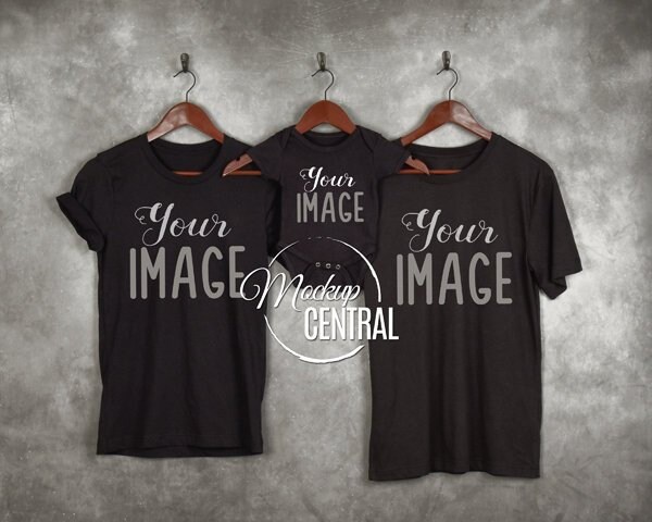 Download Matching Family Mom Dad Baby Blank Black T Shirt And One Etsy