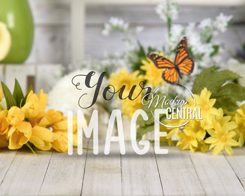 Spring Flower Photo Background Product Display Floral Mockup | Etsy