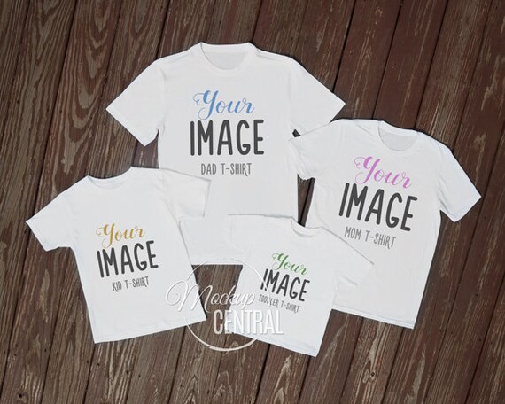 Download Matching Family Blank White T Shirt And Children Mockup Etsy