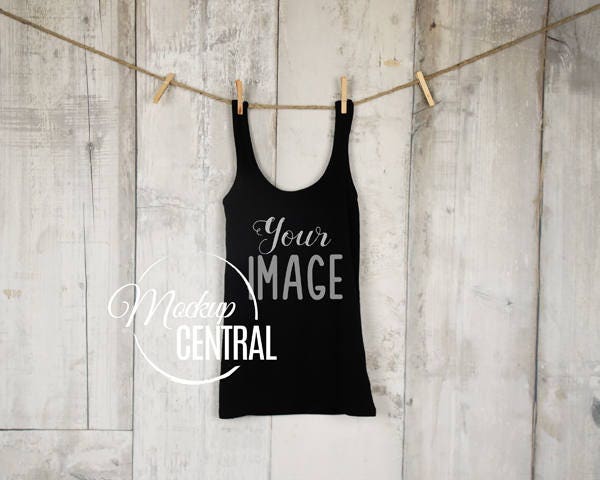 Download Blank Black Tank Top Apparel Mockup Fashion Design Styled ...