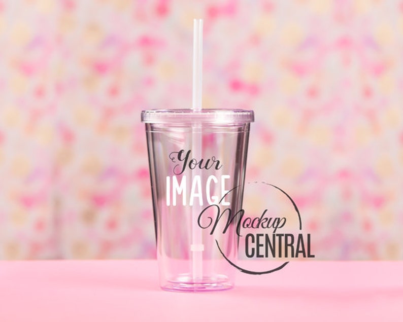 Download Clear Acrylic Insulated Tumbler 16 oz Cup Mockup Stock | Etsy