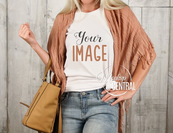Download Woman S Styled T Shirt Mockup Styled Apparel Fashion Etsy