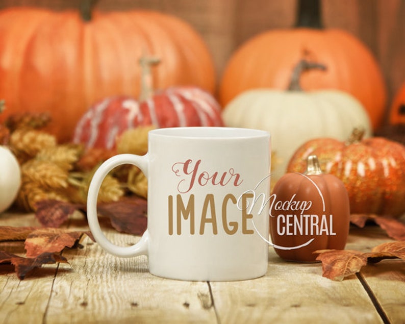 Download Rustic Fall Coffee Glass Cup Mockup Thanksgiving Day Stock | Etsy