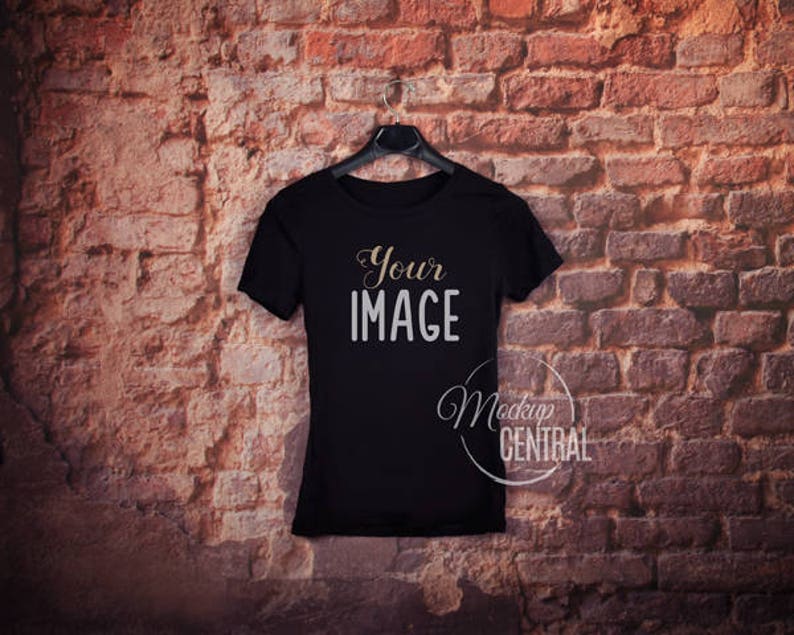 Download Hanging Blank Black T-Shirt Apparel Mockup Fashion Design | Etsy