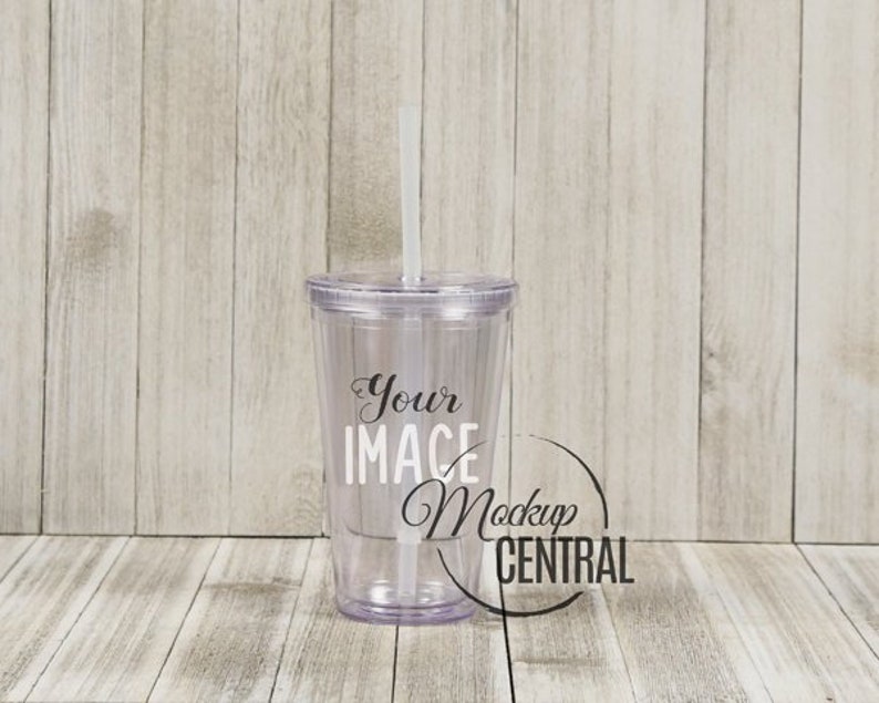 Download Clear Acrylic Insulated Tumbler 16 oz Cup Mockup Stock | Etsy