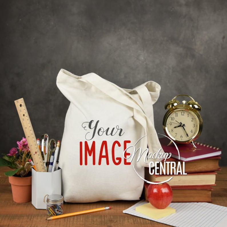 Download Blank White Canvas Tote Bag Mockup Teacher School Student ...