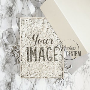 Produkt Geschenkbox Display Mockup Design, Open Box Top View Mockup, Geschenk Hintergrund für Versand Display Foto, Digitaler Download