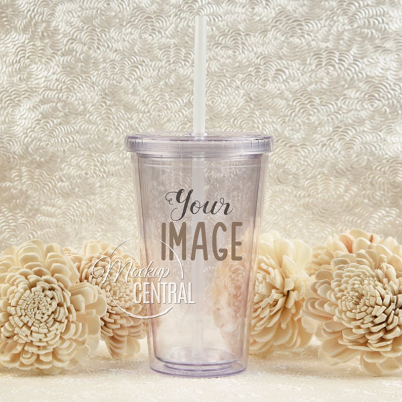 Download Clear Acrylic Insulated Tumbler 16 oz Cup Mockup Stock | Etsy
