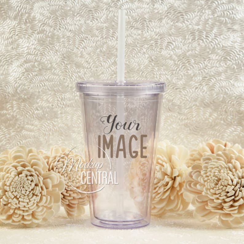 Download Clear Acrylic Insulated Tumbler 16 oz Cup Mockup Stock | Etsy