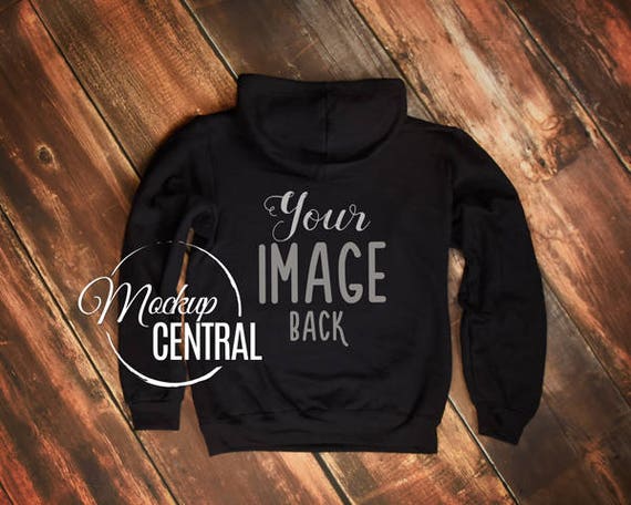 Download Blank Black Back Hoodie Sweater Apparel Mockup Design ...