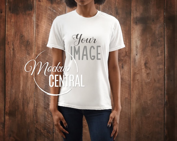 African American Woman S White Crew Neck T Shirt Apparel Etsy