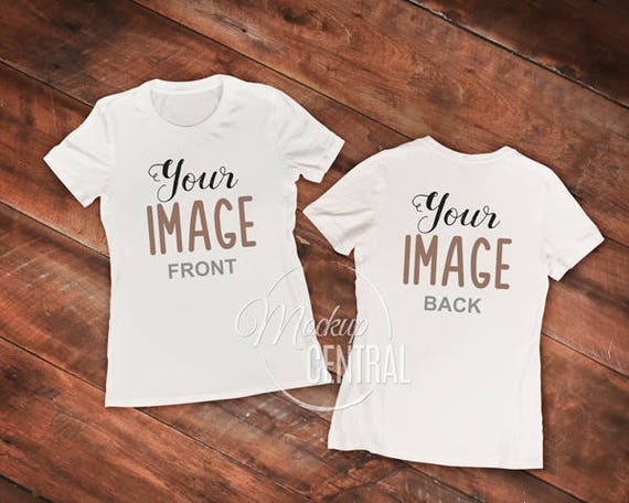 Front Back Blank White T Shirt Apparel Mockup Fashion Etsy