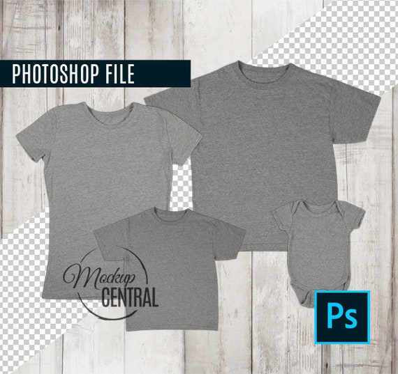 Photoshop Vorlage Die Passende Familie Grau T Shirt Leer Und Etsy