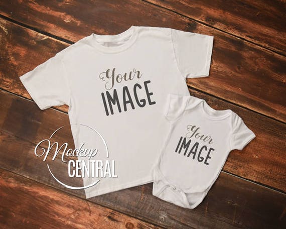 Download Blank White Baby Onepiece & T-Shirt Mockup Fashion Design ...