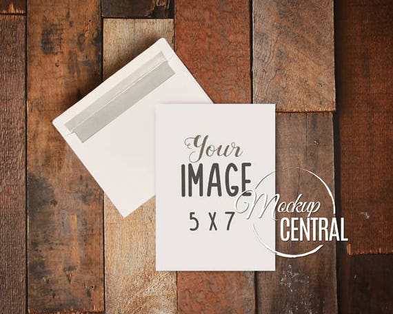 Download 5 X 7 Blank White Invitation Card Mockup Design And Envelope Etsy