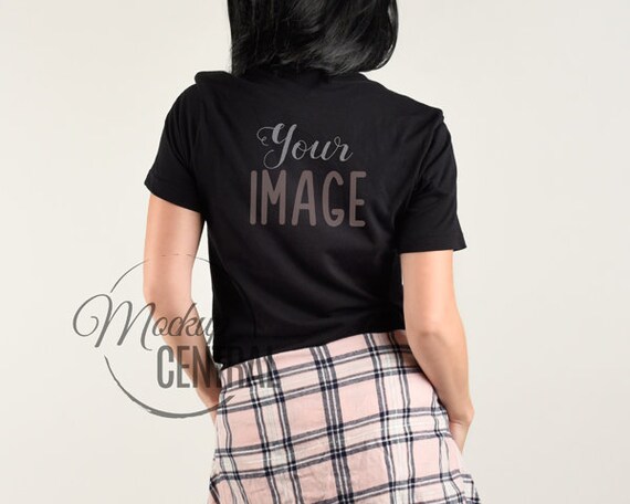 Women S Blank Black T Shirt Apparel Mockup Photo Ladies Etsy