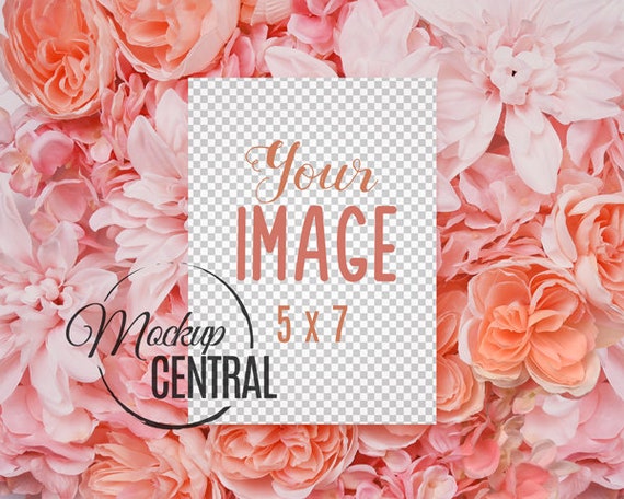 Blank White Floral Invitation 5 X 7 Card Mockup Design - Etsy