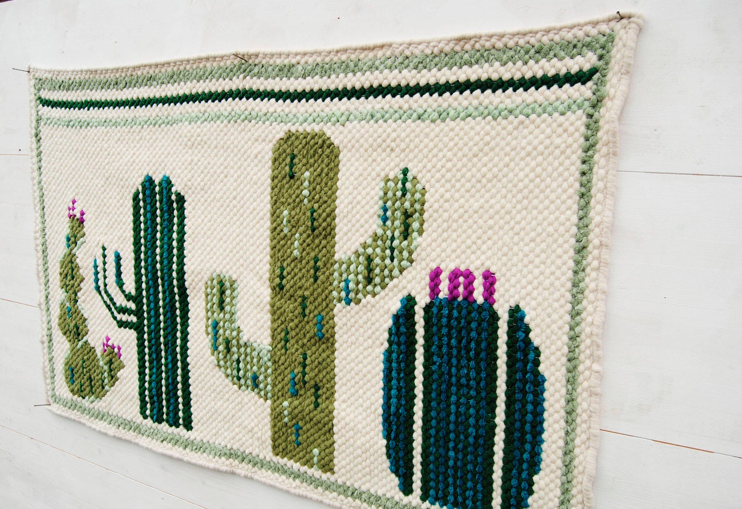 Cactus Rug Succulent rug Area Cacti rug Hand woven rug Etsy