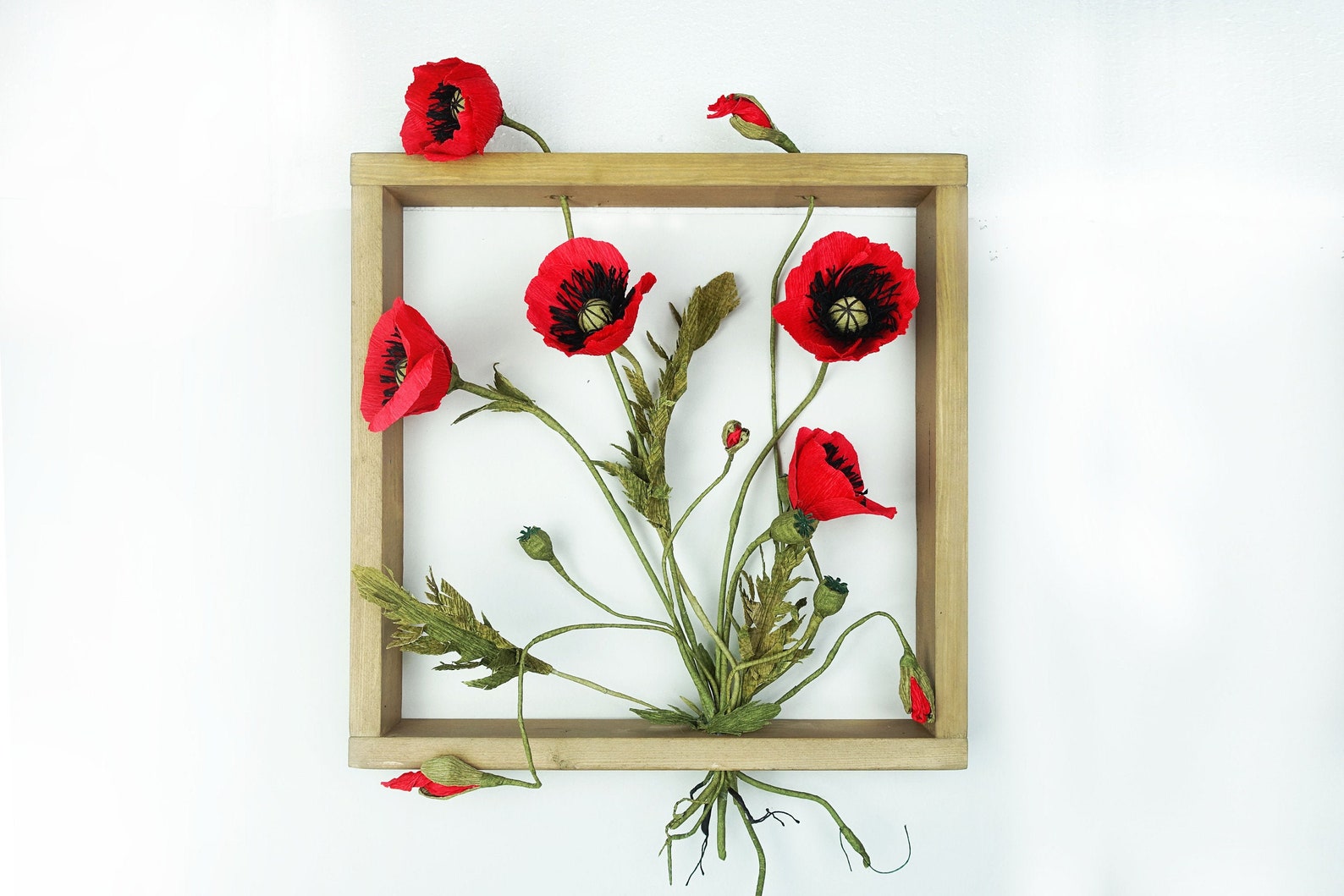 Poppy Wall Art, Poppy Flower Art, Framed Botanical Art, Flower Decor ...