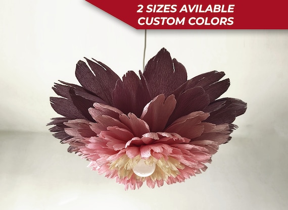 Lámpara colgante de techo con flores de papel - Boutique de Luz