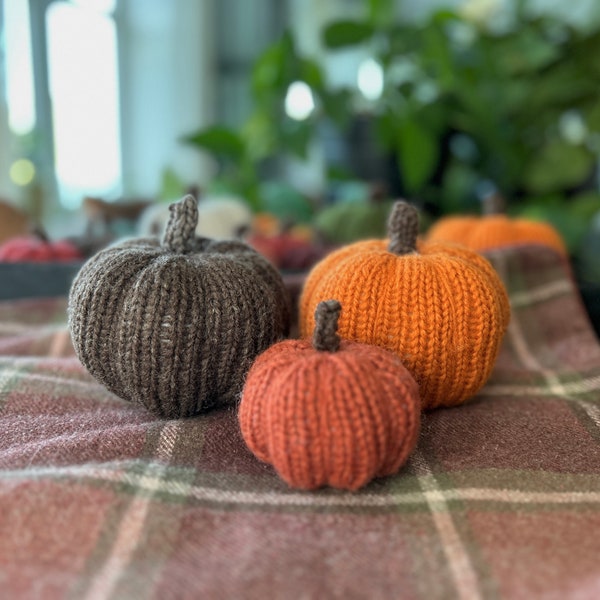 Knitted Pumpkins - Set of 3 | Thanksgiving Decorations | Autumn decorations | Fall Decorations | Halloween Decorations | Fall Home Interior