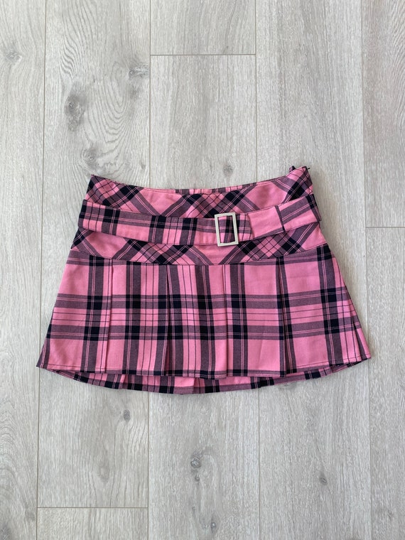 Vintage 00s Pleated Plaid Mini Skirt | Pleated Min