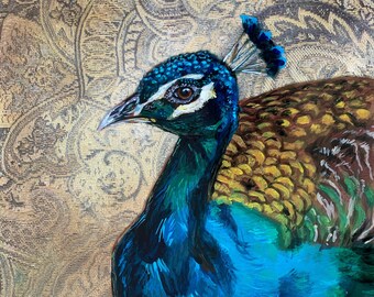 Peacock Luster Print: Love Song of J. Alfred, Matted 11x14