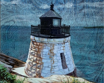 Castle Hill Lighthouse Print: Newport, RI Luster Art (11x14 Matted)
