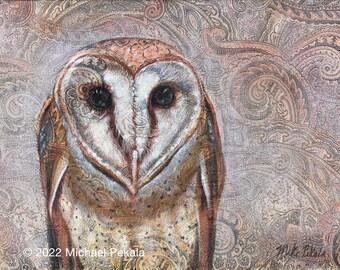 Barn Owl Luster Print: "An Owl Named Love" - Matted 11x14
