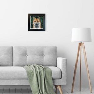 Mr. Fox, Acrylic on Upholstery Fabric, 7x7 Luster Print image 7