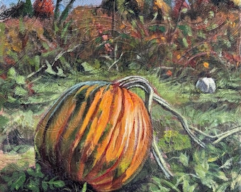 Autumn Joy Pumpkin Print, Matted 11x14