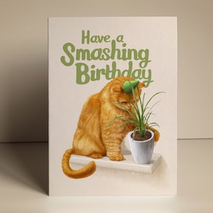 Cats & plants Funny Pun Birthday Card