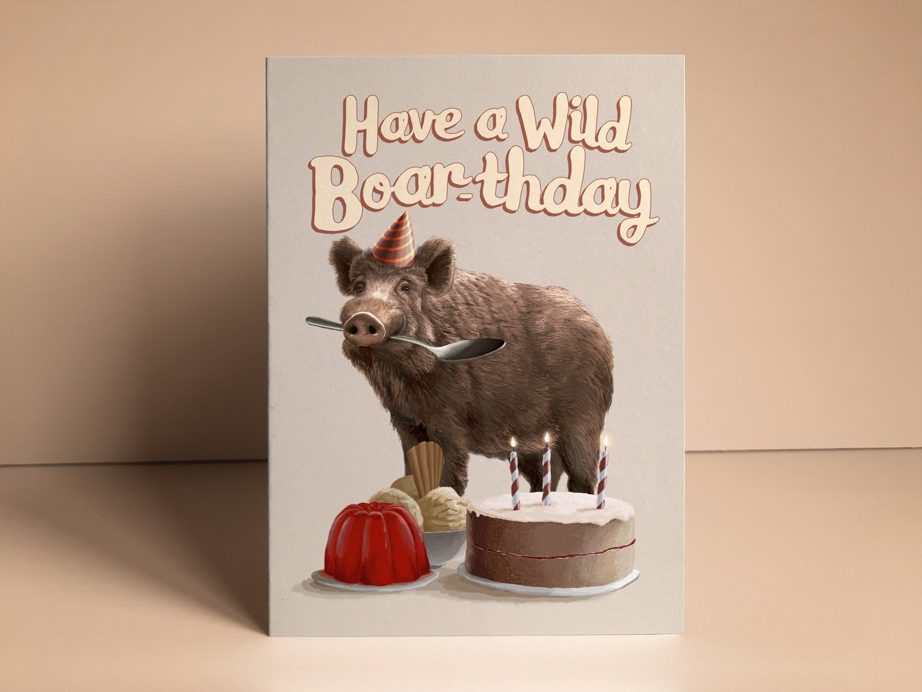 Funny Wild Animal Birthday Card Party Boar Foodie Cake Pun - Etsy Funny Wild Animal Birthday Card Party Boar Foodie Cake Pun - Etsy