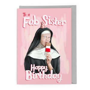 Funny Sister Birthday Card Fab Nun Pun image 6