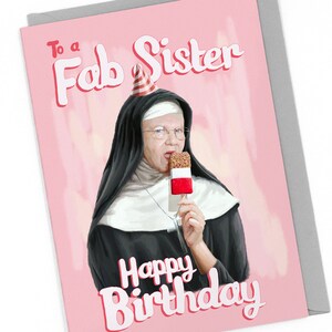 Funny Sister Birthday Card Fab Nun Pun image 5