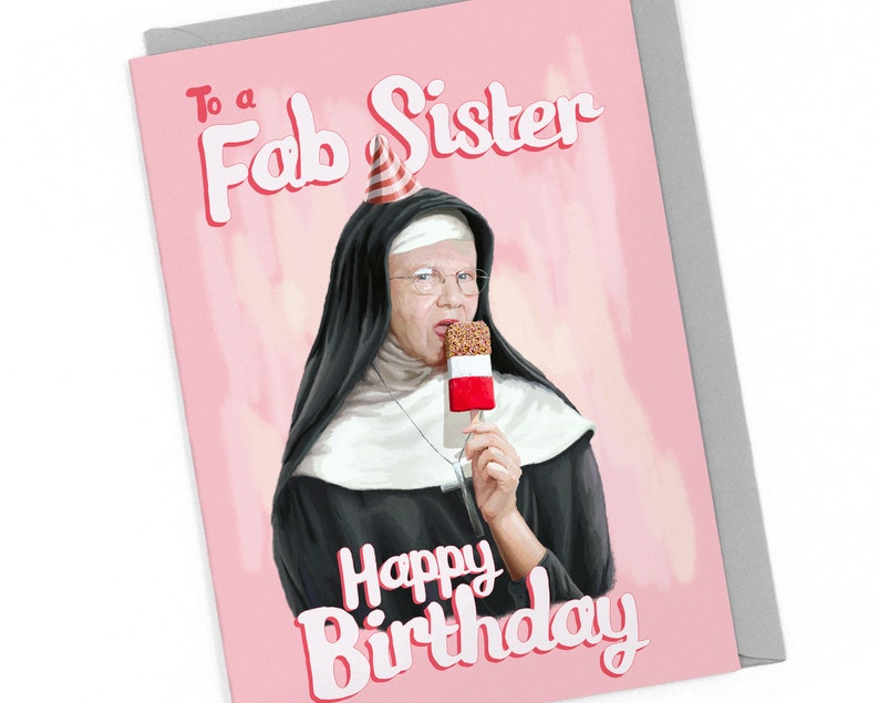 Funny Sister Birthday Card Fab Nun Pun image 5