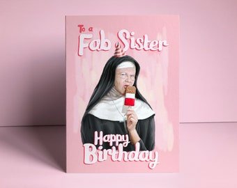 Funny Sister Birthday Card Fab Nun Pun