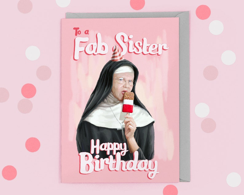 Funny Sister Birthday Card Fab Nun Pun image 4