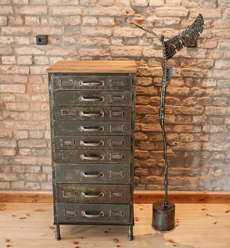 Étagère Vintage En Métal 'Shabby Chic' - 3 Plateaux, 175 Cm, Finition Patinée Grise