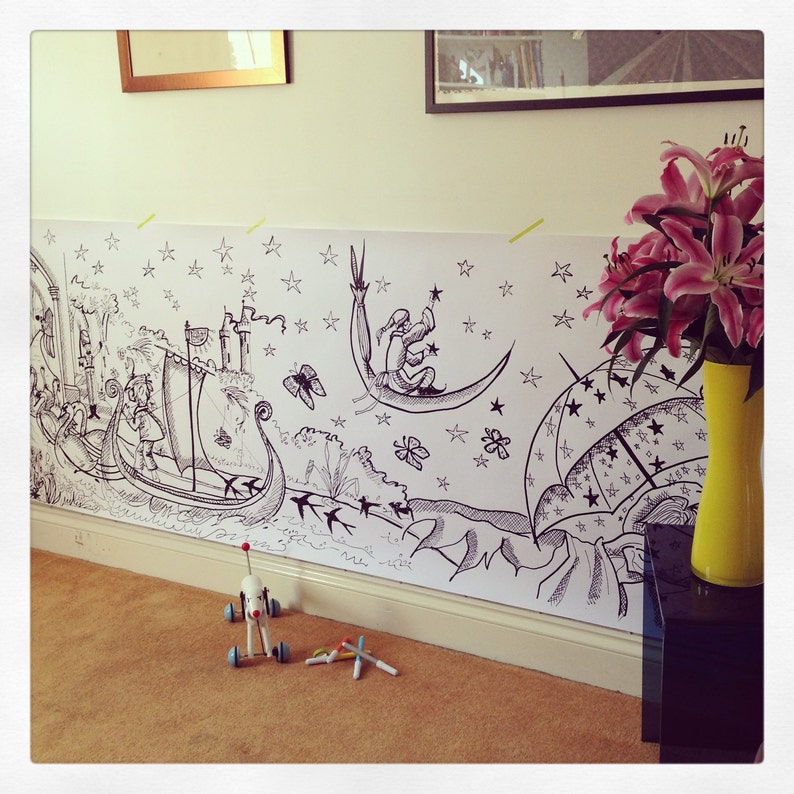DREAM A LITTLE DREAM Giant Colouring Poster Size 235 x 84cm Perfect for Weddings or Fairy Tale Birthday Parti image 5
