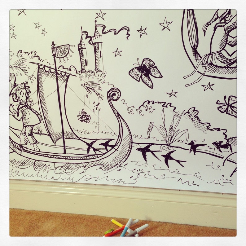 DREAM A LITTLE DREAM Giant Colouring Poster Size 235 x 84cm Perfect for Weddings or Fairy Tale Birthday Parti image 4