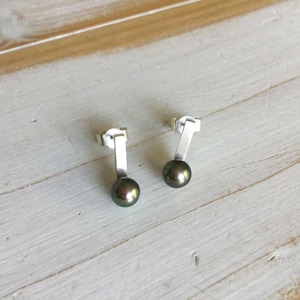 Black Pearl Studs, Black Pearl and Sterling Silver Earrings, Black Pearl Stud Earrings, Black Pearl Earrings, Freshwater Pearl Studs