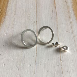 Large Oval Studs, Sterling Silver Oval Studs, Large Silver Oval Studs, Open Oval Studs, Oval Studs, Modern Oval Studs