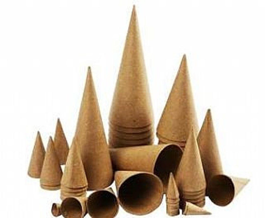50 Assorted Open & Hollow Paper Mache Cones Paper Mache Etsy