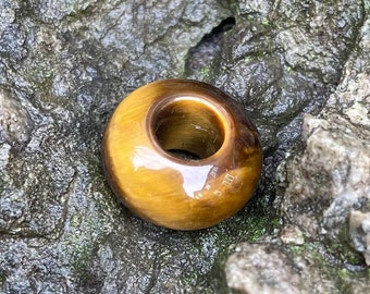 Accessori per dreadlock in pietra preziosa occhio di tigre dorato