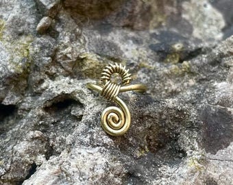 Wrapped Sacred Geometry Brass Loc Jewel